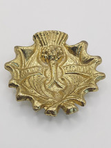 Vintage Scottish Thistle Small Brass Trinket Dish - $26.05