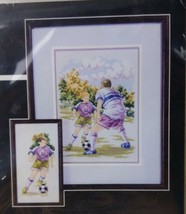 1998 Janlynn Counted Cross Stitch Kit &quot;The Soccer Game&quot; #105-38 Vintage - £15.82 GBP