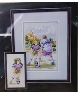 1998 Janlynn Counted Cross Stitch Kit &quot;The Soccer Game&quot; #105-38 Vintage - £15.56 GBP
