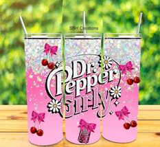 20oz  Girly Dr pepper theme  insulated Tumbler with sliding lid &amp; 2 straws - $19.80