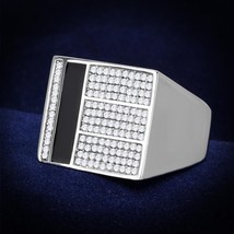 Men&#39;s Simulated Diamond Square Shape Design 925 Sterling Silver Engageme... - $180.32