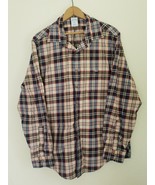 Brooks Brothers Mens Shirt Large Gray Red Plaid Button Down Slim Fit 346 - $15.95