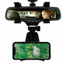 Universal 360 Car Rear-View Mirror Mount Stand Holder Cradle For Cell Phone Gps - £13.62 GBP