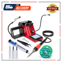 110W Soldering Iron Station Kit With LED Display 2 Helping Hands 3 Extra Iron - £61.09 GBP