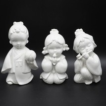 Vintage Set of 3 White Porcelain Children Figurines made in Japan - £48.35 GBP