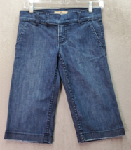 Juicy Couture Cropped Jeans Women&#39;s Size 25 Blue Denim Cotton Pockets Flat Front - £28.96 GBP