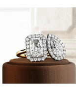 2.50 Ct E VVS2 Toi et Moi Halo Radiant and Pear Cut Lab Grown Diamond Ha... - $3,516.14 CAD