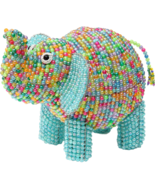 Colorful Beaded Elephant Lamp – Handmade by Haitian Artisans. - €59,72 EUR