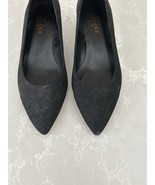 Seating Meucci Black Glitter Kitten Heel Shoes 9-9.5 - $88.01 CAD