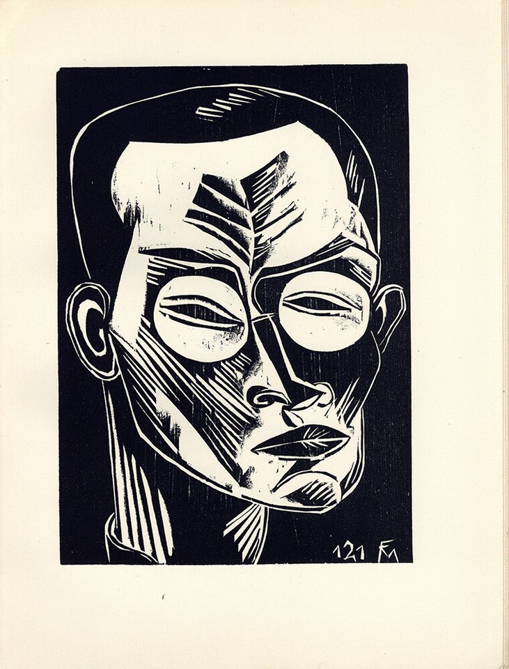 Original 1920 Woodblock Print CONRAD FELIXMÜLLER "Self Portrait" Ed. 600 - $1,615.05 Original 1920 Woodblock Print CONRAD FELIXMÜLLER "Self Portrait" Ed. 600 - $1,615.05