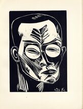 Original 1920 Woodblock Print CONRAD FELIXMÜLLER "Self Portrait" Ed. 600 - $1,615.05
