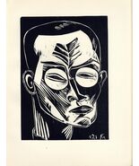 Original 1920 Woodblock Print CONRAD FELIXMÜLLER &quot;Self Portrait&quot; Ed. 600 - $1,615.05