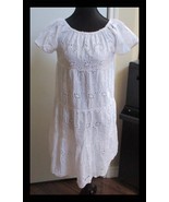 Debbie Katz White Cotton Eyelet Beach Dress XS - $27.06 CAD