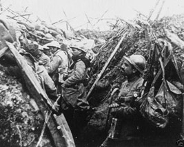 French troops in trench preparing to go over the top World War I WWI 8x1... - £6.91 GBP