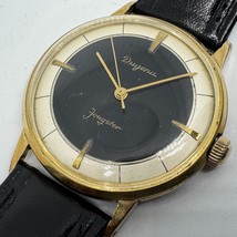 Vintage Dugena Jongster Hand-Winding Mechanical Watch Men Gold Tone Leat... - $94.99