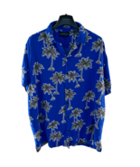 No Boundaries Blue Palm Tree Hawaiian Shirt Size: 2 XL - $20.31 CAD