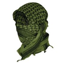 Mil-Tec OD Olive Black Shemagh Desert Scarf 100% Cotton 43x43in Tactical - $17.81