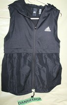 Adidas Climalite Hooded Vest Black Zip Front Sleeveless Size Women&#39;s XS - £27.08 GBP