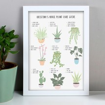 Personalised Plants Guide White A4 Framed Print, Gardening Gift, Green Fingers,  - £14.38 GBP