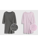 New Gap Kids Girl Knot Pale Purple Gray Crew Neck Elbow Sleeve Shift Dre... - $24.99