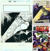 Incredible Hulk #445 Original Angel Medina Art Splash Page SIGNED Peter David - £618.59 GBP