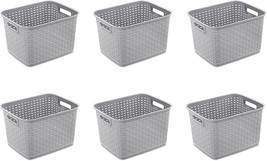 Tall Weave Basket, Cement, 6-Pack, Sterilite 12736A06. - £33.55 GBP