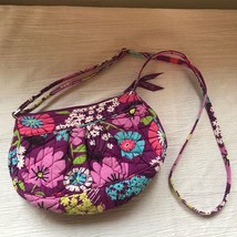 Gently Used Vera Bradley Marked Purple Floral &amp; Green Butterly Quilted Small  - £9.77 GBP