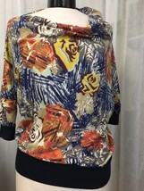 Anthropologie Sparrow Women&#39;s Sweater Autumn Leaves Batwing Asymmterical... - $25.99
