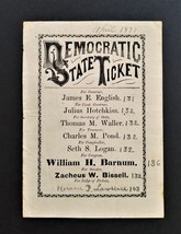 1871 antique POLITICAL DEMOCRATIC campaign New Hampshire TICKET BARNUM s... - £70.97 GBP