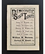 1871 antique POLITICAL DEMOCRATIC campaign New Hampshire TICKET BARNUM s... - £70.36 GBP