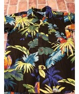 Vintage RJC Hawaiian Shirt Kids Size 7  Parrots Short Sleeve Made In Hawaii - £13.97 GBP