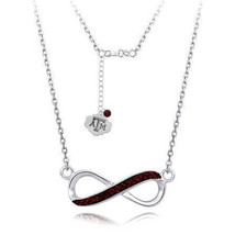 Sterling Silver Texas A&amp;M University Crystal Infinity Necklace - Licensed - £84.97 GBP