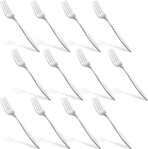 12 Pieces Dinner Forks, Food Grade Forks Silverware, Cutlery Fork Stainless Stee - £13.13 GBP