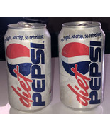 Diet Pepsi Year 2000 Set Of 2 Soda Cans - £4.52 GBP