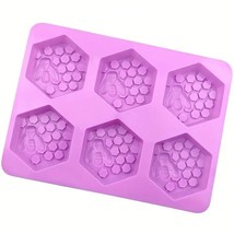 6 Cavity Honeycomb Wt Bee 3D  Cookie Silicon Mold - DIY Candy, Mini, Soap Diy - £11.18 GBP