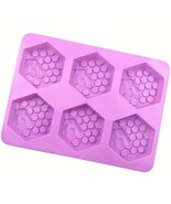 6 Cavity Honeycomb Wt Bee 3D  Cookie Silicon Mold - DIY Candy, Mini, Soa... - $19.19 CAD