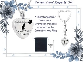 Forever Loved Cat Keepsake Urn Interchangeable Necklace or Key Ring, Eng... - £15.56 GBP+