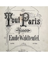 Tout Paris Waltz 1890 Sheet Music Victorian Emile Waldteufel Antique DWHH3 - £63.20 GBP