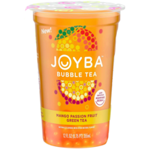 Joyba Bubble Tea Mango Passion Fruit Green Tea with Popping Boba, 12 fl.oz. Cups - £22.64 GBP+