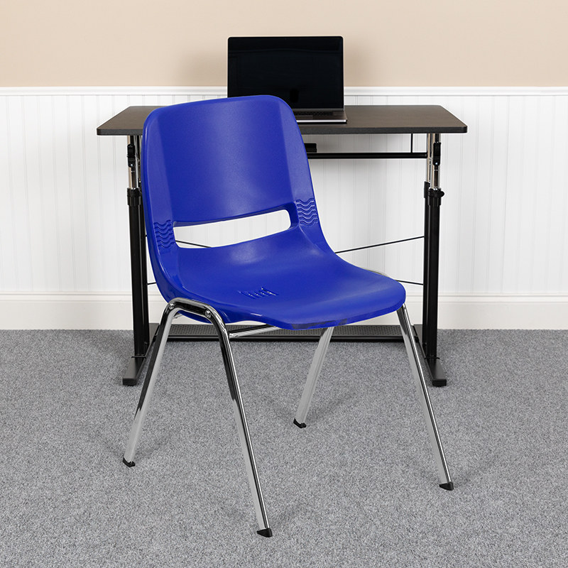 Navy Stack Chair-Chrome Frame RUT-16-NVY-CHR-GG