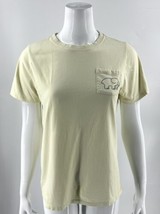 Ivory Ella Top Size M Pale Yellow Elephant Graphic T Shirt Organic Cotton Womens - $23.76