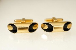 Vintage Mens Jewelry Cuff Links HICKOK Tubular MCM Mid Century Gold Tone... - $21.03