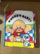 Playskool peek a boo book 5385 cloth plush activity where&#39;s Baby? Rare HTF - $17.77