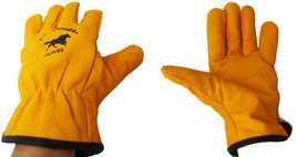 Large Heavy-Duty Smooth Leather All-Purpose Working Gardening Gloves 101TS05 - £13.47 GBP
