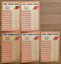 Vintage W. H. Brady TRY YOUR LUCK Punch Card Game Gambling Party Decor (5) - £7.07 GBP