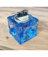 Vintage Cobalt Blue Art Glass Table Lighter: Mid-Century Modern Cube Decor - €77,07 EUR