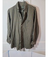 Men L Orvis Long Sleeve Button Down 100% Cotton Olive Green Multi Color ... - $23.31 CAD