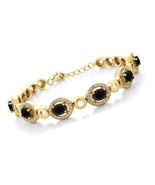 King 18K Yellow Gold Plated Silver Black Onyx For - £262.81 GBP