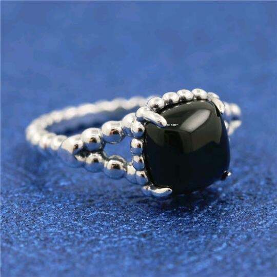 2018 Summer Release 925 Sterling Silver Vibrant Spirit Ring With Black Crystal
