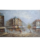 Mid-Century Modern oil on canvas Paris Street by Famed Artist Caroline B... - $7,965.17 MXN